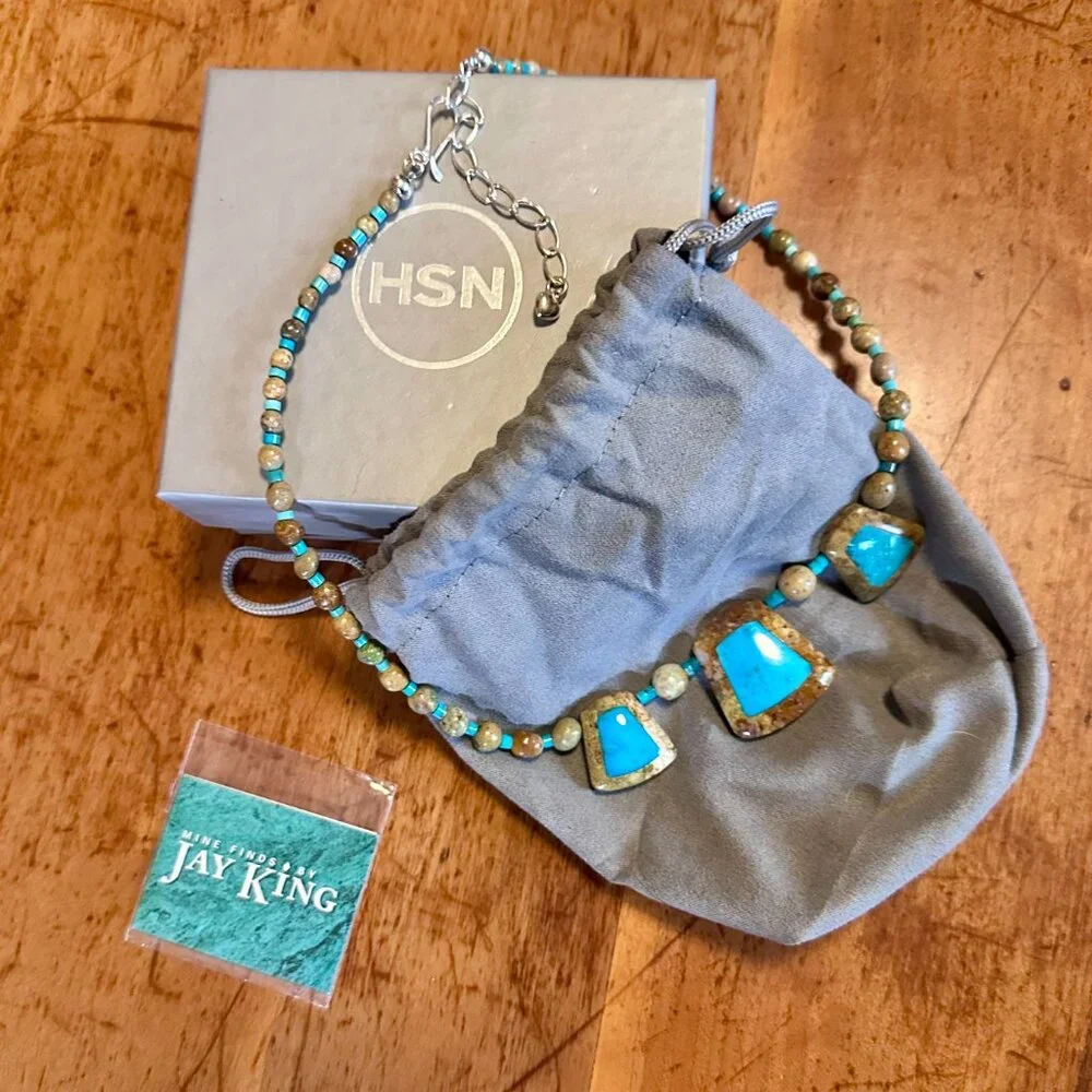 NWT | Jay King Turquoise & Jasper Necklace | Sterling Silver | 18-21” (269) - Picture 9 of 13